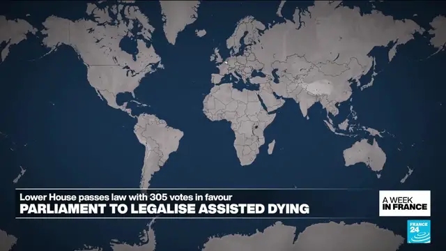 'Video thumbnail for France’s lower house approves assisted dying bill with 305 votes in favor'