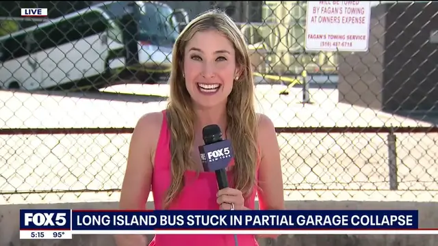 'Video thumbnail for Cars remain trapped after bus falls through LI parking garage'