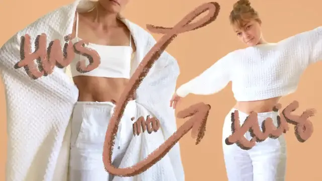 'Video thumbnail for THRIFT FLIP: turning a blanket into a crop sweater'