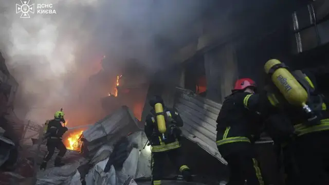 'Video thumbnail for Russia launches missile attack on Ukraine capitial'