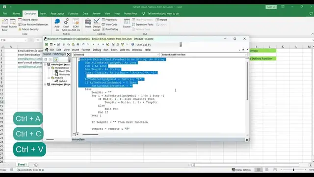 'Video thumbnail for How to Extract Email Address from Text in Excel'