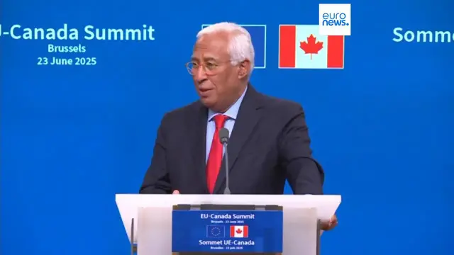 'Video thumbnail for EU and Canada forge closer ties with new defence and trade partnership'