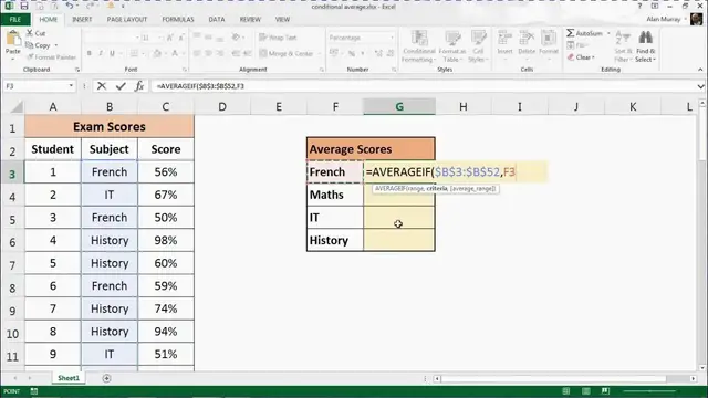 'Video thumbnail for Excel Conditional Average Formula - AVERAGEIF Function'