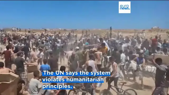 'Video thumbnail for Dozens killed and scores injured in shooting near aid point in Gaza'