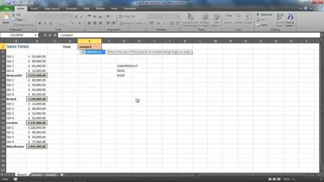 'Video thumbnail for Sum Every Nth Row in Excel'