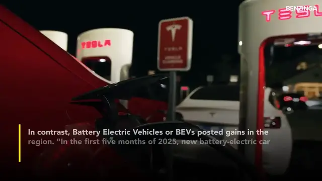 'Video thumbnail for Tesla's Europe Sales Slide For 5th Straight Month - Elon Musk-led EV Giant's Market Share Shrinks To 1.3%'