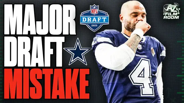 'Video thumbnail for a to z sports film room: dallas cowboys 2025 draft WR problem, a major mistake?'