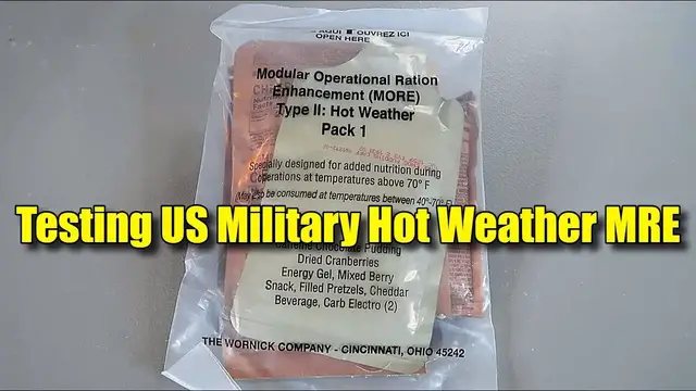 'Video thumbnail for Testing US Military Hot Weather MRE (Meal Ready to Eat) Modular Operational Ration'