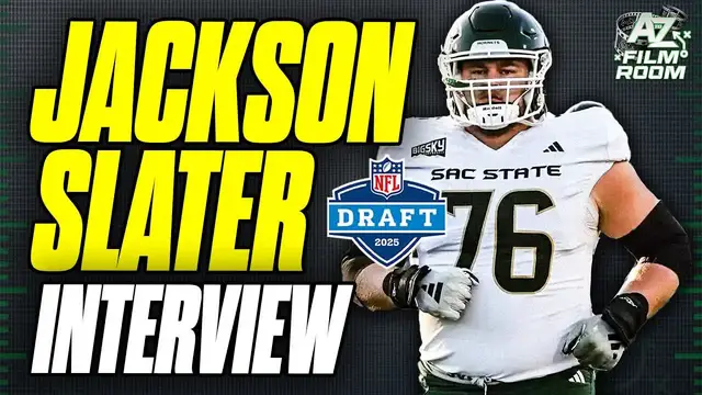 'Video thumbnail for A to Z Sports Film Room: jackson slater exclusive: titans' offensive lineman talks 2025 nfl draft, sac state journey'