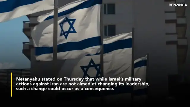 'Video thumbnail for Benjamin Netanyahu Says He Didn't Present Regime Change As A 'Goal' In Iran, But It Could Be The 'Result''