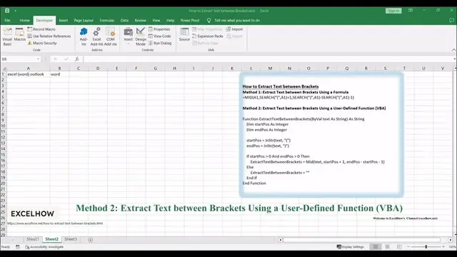 'Video thumbnail for How to Extract Text between Brackets'