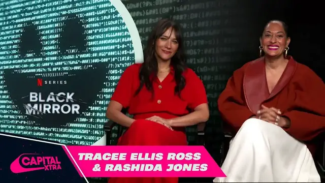 'Video thumbnail for Tracee Ellis Ross & Rashida Jones SPILL on Black Mirror Season 7  | Capital XTRA'