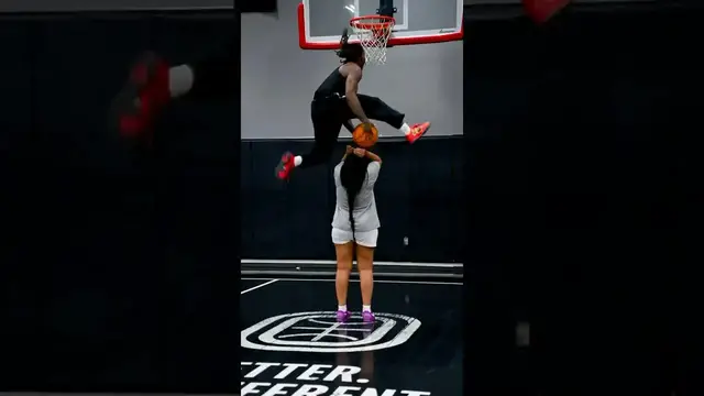 'Video thumbnail for (355) dunking over someone impressive basketball'