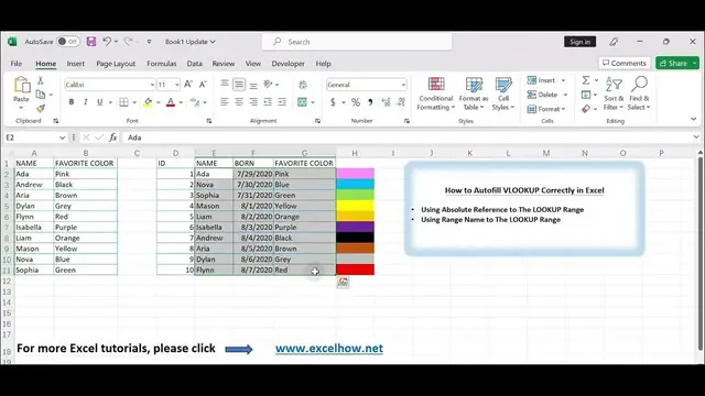 'Video thumbnail for How to Autofill VLOOKUP Correctly in Excel'