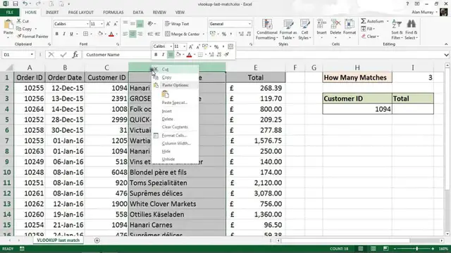 'Video thumbnail for VLOOKUP to Find the Last Value in a List'