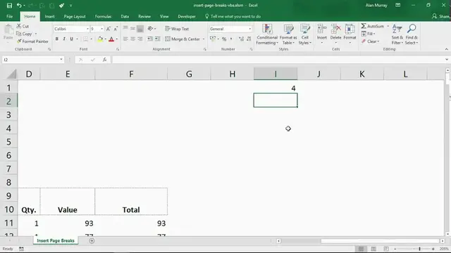 'Video thumbnail for Insert Page Breaks using Excel VBA'