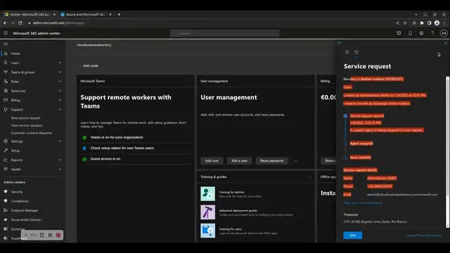 'Video thumbnail for How to manage Microsoft 365 technical support cases in the admin center portal'