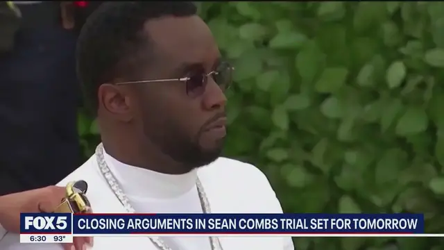 'Video thumbnail for Closing arguments in Diddy trial set for tomorrow'