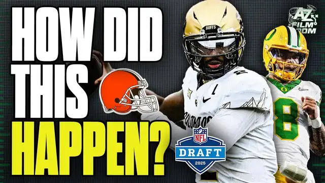 'Video thumbnail for a to z sports film room: shedeur sanders' shocking nfl draft slide to the browns: analyzing the impact on cleveland's qb'