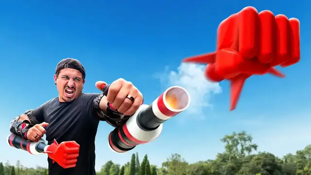 'Video thumbnail for jake carlini: building rocket punch cannons! diy fist cannon project'