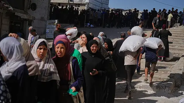 'Video thumbnail for Gaza residents welcome rare organized aid delivery after months of chaos and hunger'