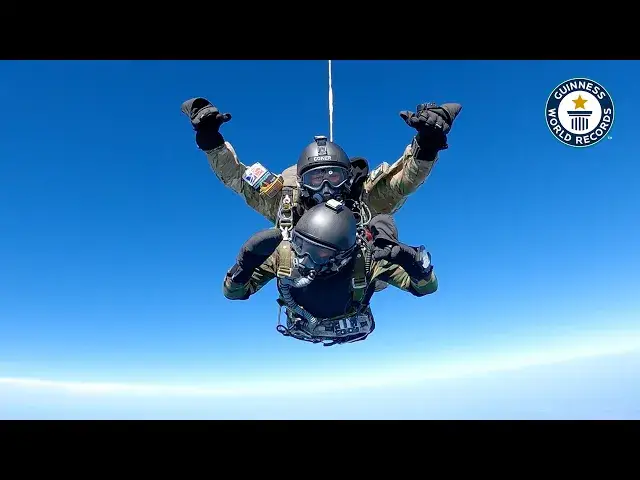 'Video thumbnail for Highest Tandem Skydive'