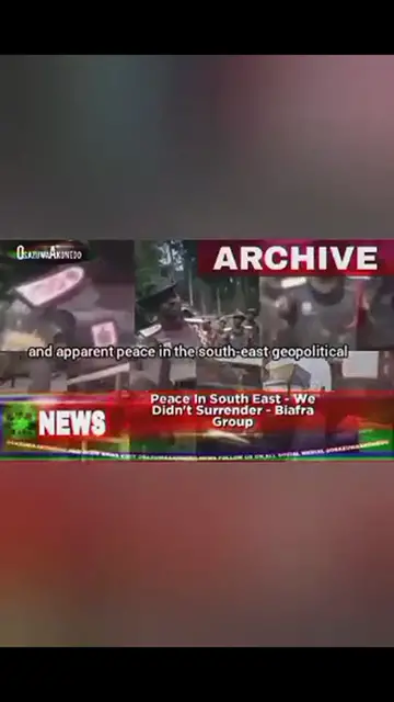'Video thumbnail for Peace In South East - We Didn't Surrender - Biafra Group '