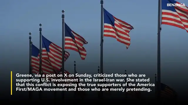 'Video thumbnail for Marjorie Taylor Greene Slams 'Fake' America First Supporters Over Israel-Iran Conflict'