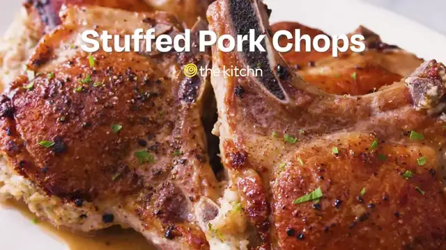 'Video thumbnail for Stuffed Pork Chops'