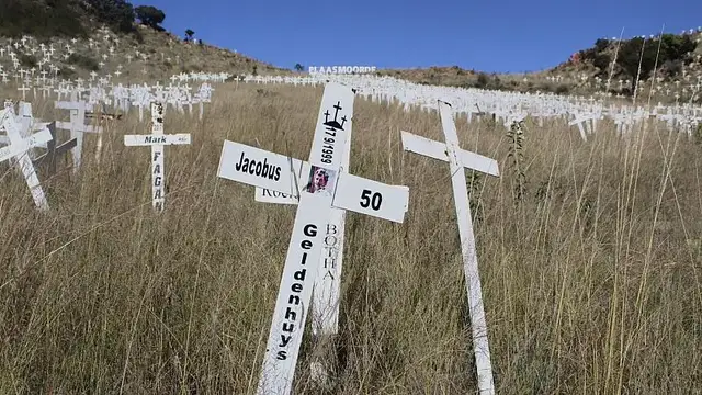 'Video thumbnail for Hillside of white crosses fuels misleading story about South Africa farm killings'