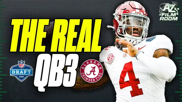 'Video thumbnail for A to Z Sports Film Room: jalen milroe 2025 nfl draft scouting report: alabama quarterback analysis'