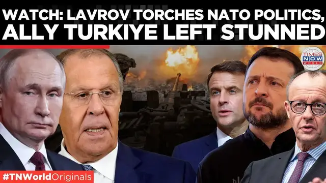 'Video thumbnail for Lavrov’s Fiery Tirade Targets European “Hawks” in Moscow, NATO Ally Turkey by His Side| TN World'