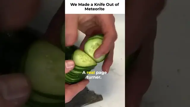 'Video thumbnail for Forged Meteorite Knife: Sharpening & Cutting Test'
