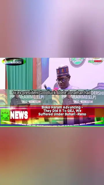 'Video thumbnail for Boko Haram Advancing - They Did It To GEJ, We Suffered Under Buhari -Reno '
