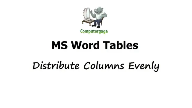 'Video thumbnail for Distribute Columns Evenly - MS Word Tables - Make Columns Equal Width'