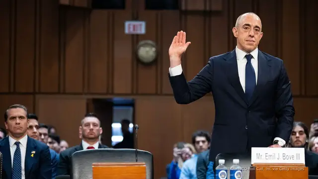 'Video thumbnail for Democrats try to block Emil Bove, judicial nominee accused of misconduct'