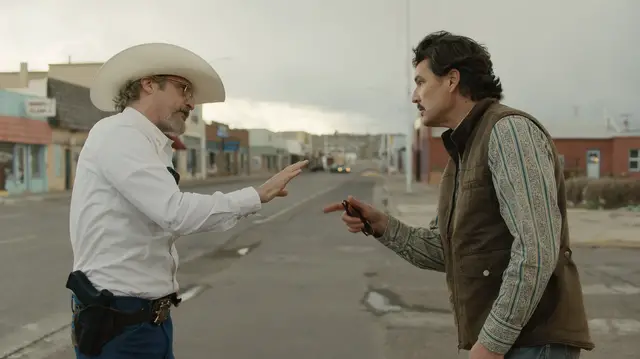 'Video thumbnail for 'Eddington' trailer: Ari Aster, Pedro Pascal, and Joaquin Phoenix deliver a COVID-19 thriller'