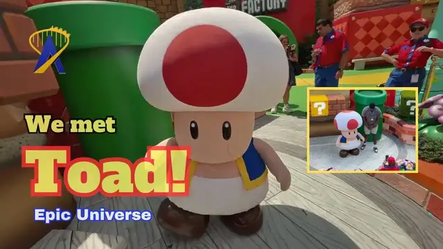 'Video thumbnail for We met Toad in Super Nintendo World at Universal Epic Universe!'