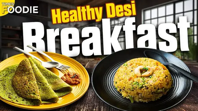 'Video thumbnail for 2 Healthy Indian Breakfast Recipes | Green Moong Chilla & Quinoa Upma for Weight Loss'