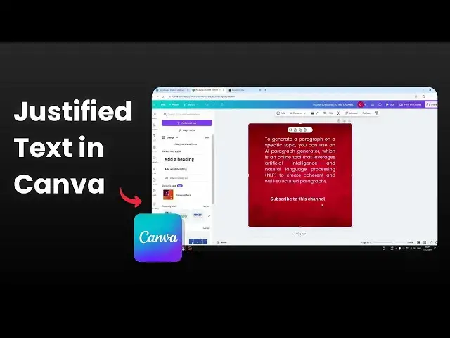 'Video thumbnail for How to Create a Justified Text Effect in Canva'