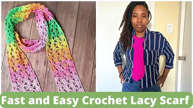 'Video thumbnail for How to Crochet Simple and Cute Lacy Crochet Scarf | Toyslab Creations'