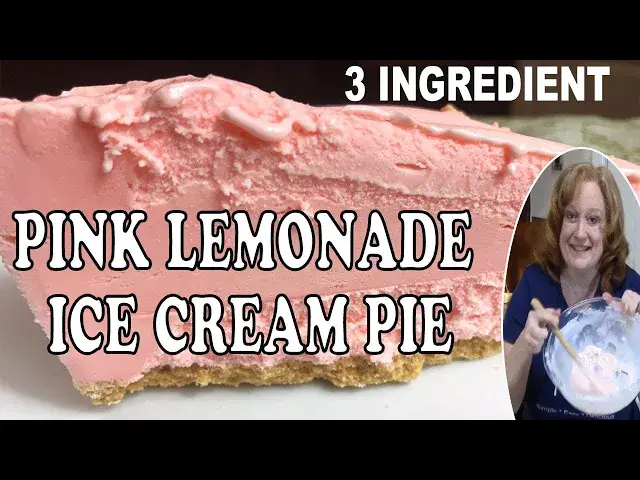'Video thumbnail for PINK LEMONADE ICE CREAM PIE RECIPE | 3 Ingredient Freezer Dessert | Kool-Aid Pie'
