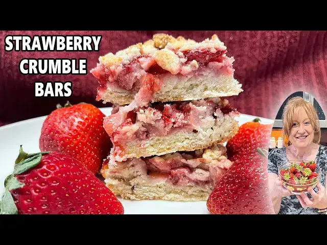 'Video thumbnail for STRAWBERRY CRUMBLE BARS, 3 Easy Layers of Deliciousness Perfect for Anytime Dessert'