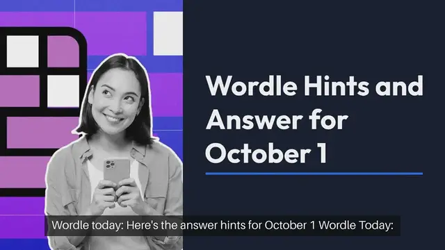 'Video thumbnail for Wordle today: Here's the answer hints for October 1'