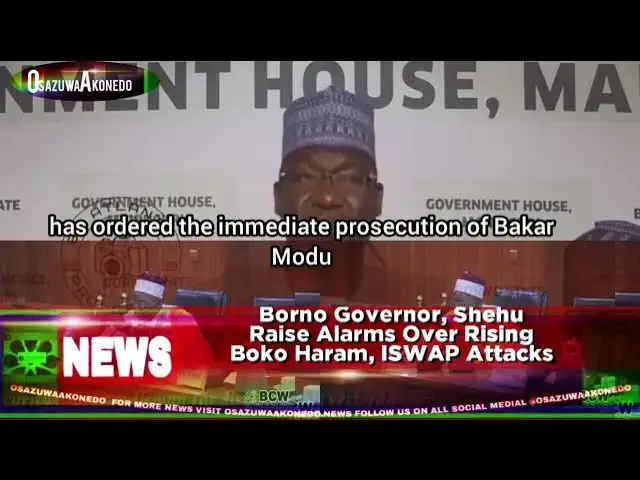 'Video thumbnail for Borno Governor, Shehu Raise Alarms Over Rising Boko Haram, ISWAP Attacks'
