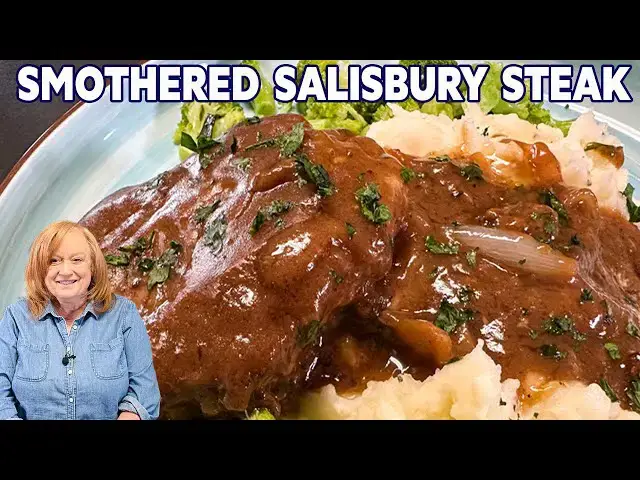 'Video thumbnail for SMOTHERED GRAVY & ONIONS SALISBURY STEAK Ground Beef Dinner Recipe'