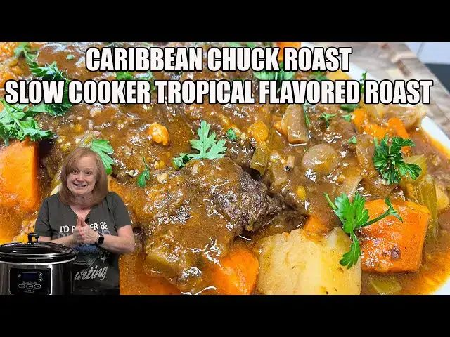 'Video thumbnail for Slow Cooker CARIBBEAN CHUCK ROAST A Tropical Flavored Roast'