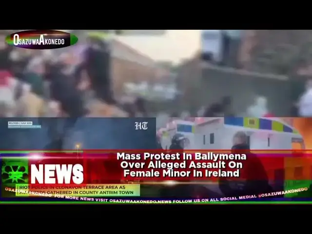 'Video thumbnail for Mass Protest In Ballymena Over Alleged Assault On Female Minor In Ireland'