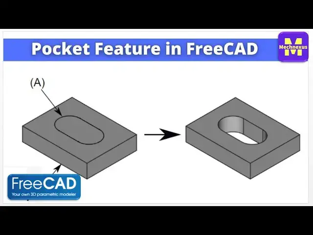 'Video thumbnail for Pocket Feature in FreeCAD | FreeCAD Beginner Tutorial | Mechnexus |'