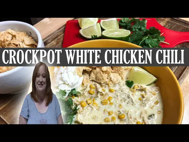 'Video thumbnail for CROCKPOT WHITE CHICKEN CHILI SOUP RECIPE | It's Fall Y'all | Cook with Me Easy Soup'